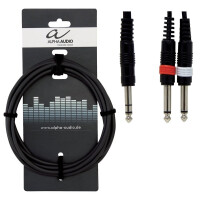 Y-Kabel Alpha Audio Basic Line 6,3 mm Stereoklinke - 2x 6,3 mm Monoklinke