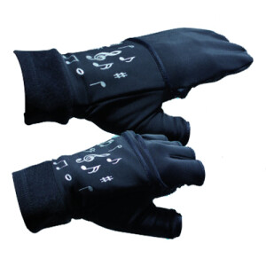 Thermo Overflap Handschuhe Kurzfinger mit Musikmotiv