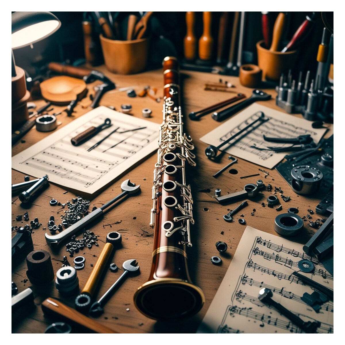 Complete overhaul of B-flat clarinet with up to 22 keys (rep