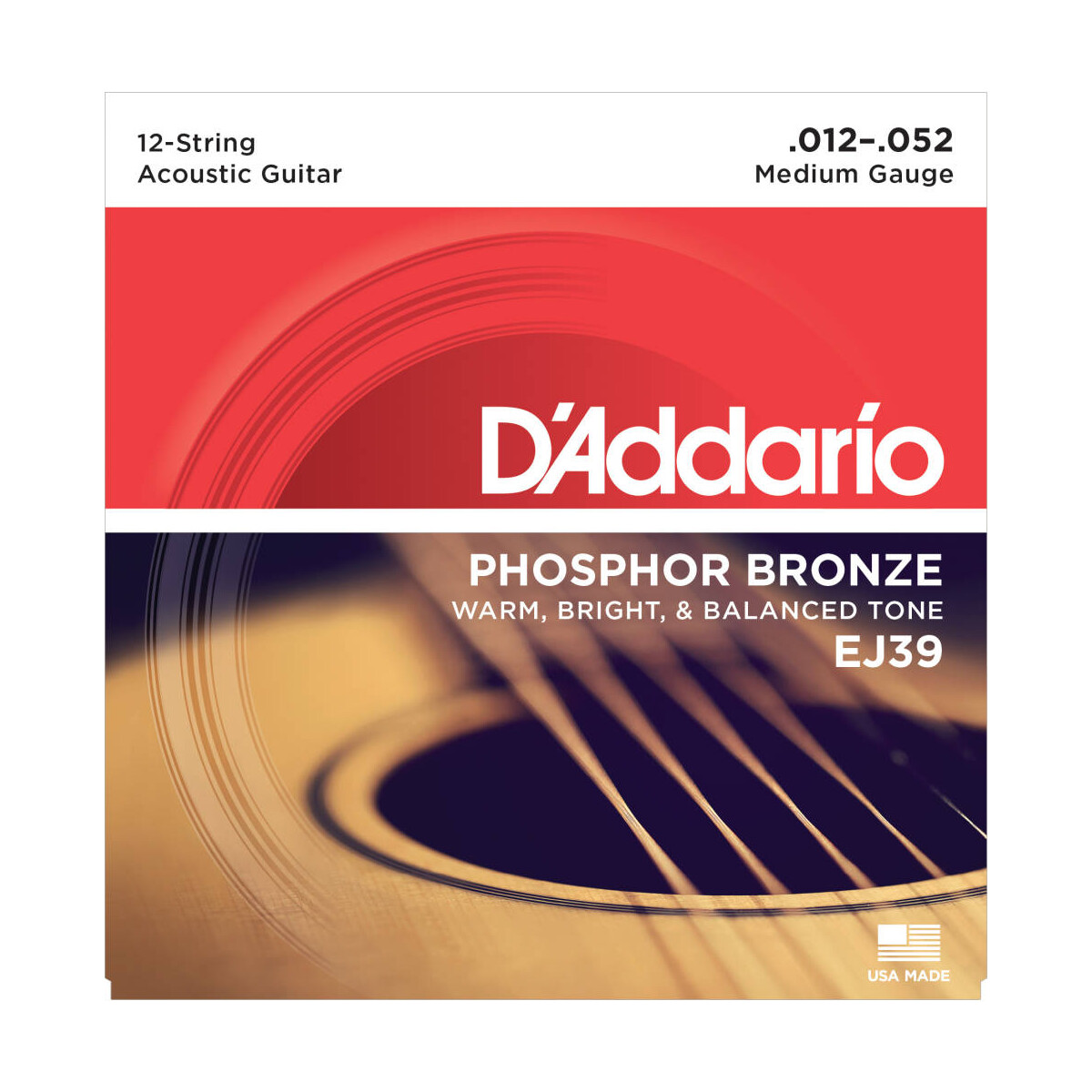 Daddario EJ39 Acoustic Strings Medium Phosphor Bronze...