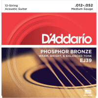 Daddario EJ39 Acoustic Strings Medium Phosphor Bronze 12-STRING 012 - 052/030