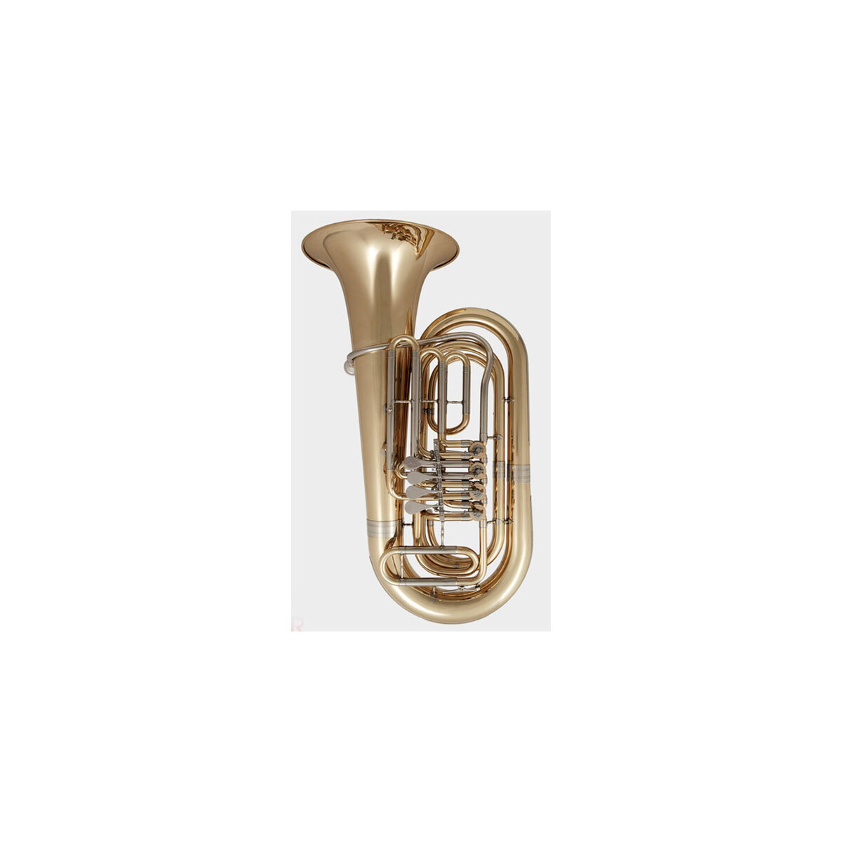 BG Brass B-Tuba Kompakt mit 4 Drehventilen Goldmessing