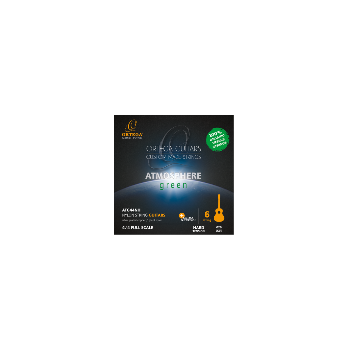 Ortega ATG44NH Atmosphere Green Classical Strings High...