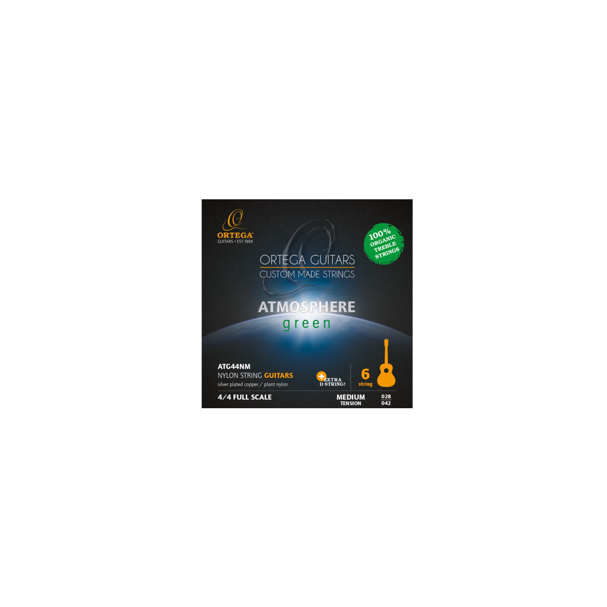 Ortega ATG44NM Atmosphere Green Classical Strings Medium...