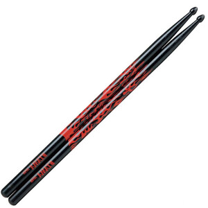 Tama Drumstick 7A-F-BR Oak schwarz mit roten Flammen