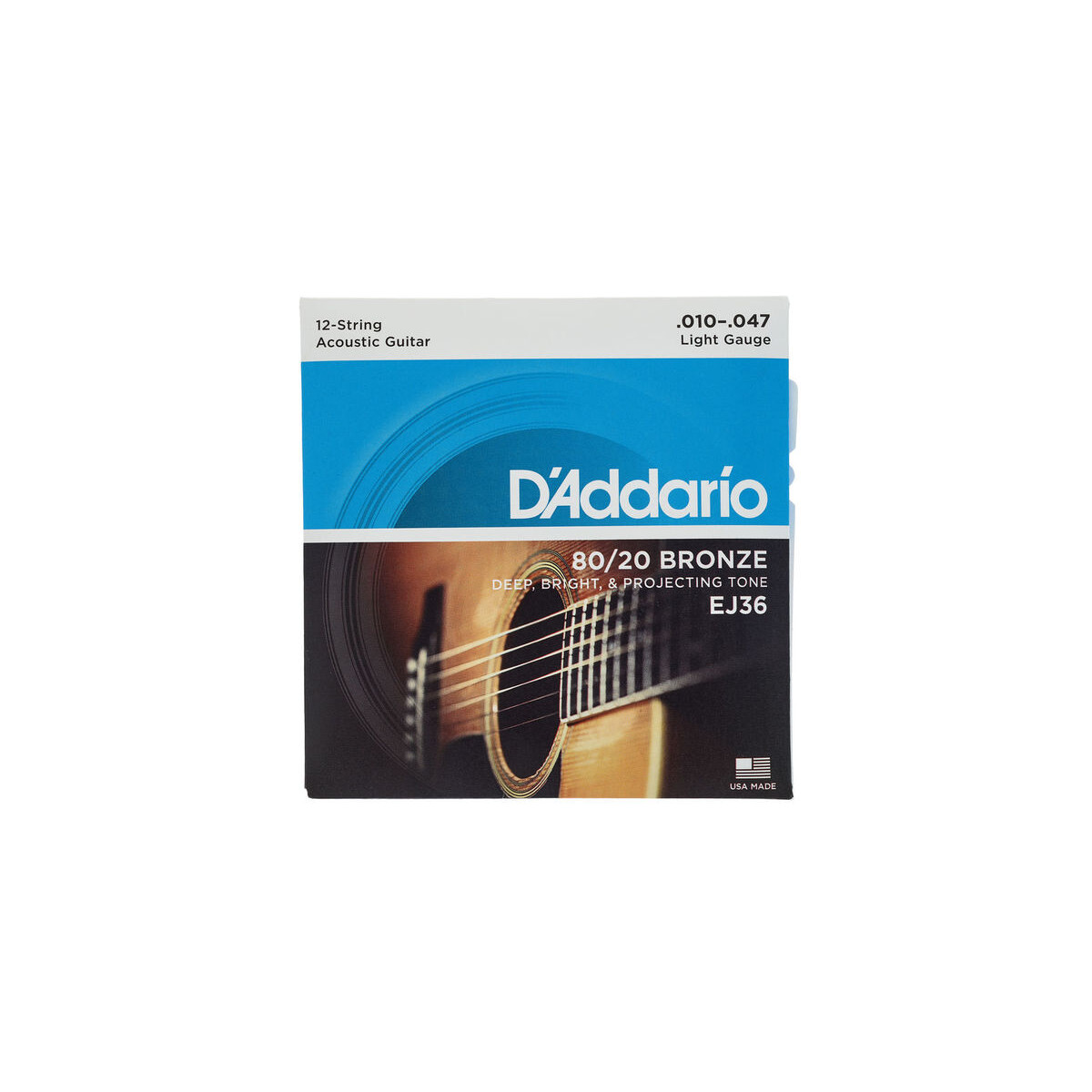 Daddario EJ36 Acoustic Strings Light Bronze 12-STRING 010...