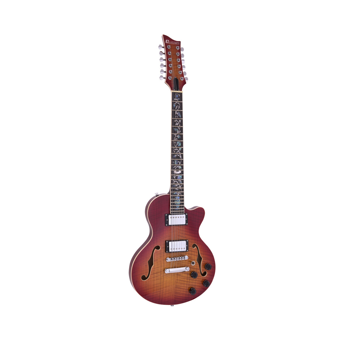 Dimavery LP-612 E-Gitarre, flamed sunburst - 12-Saiter...