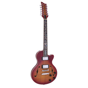 Dimavery LP-612 E-Gitarre, flamed sunburst - 12-Saiter...