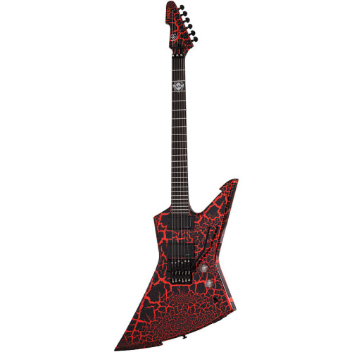 Schecter E-1 FR - Signature Mike Derks Balsac, Black Orange Crackle