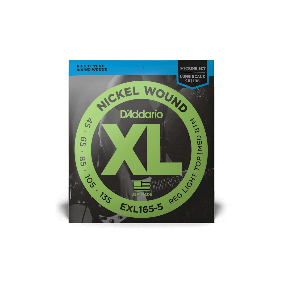 Daddario EXL165-5 Saiten für E-Bass Reg Light Top Med B