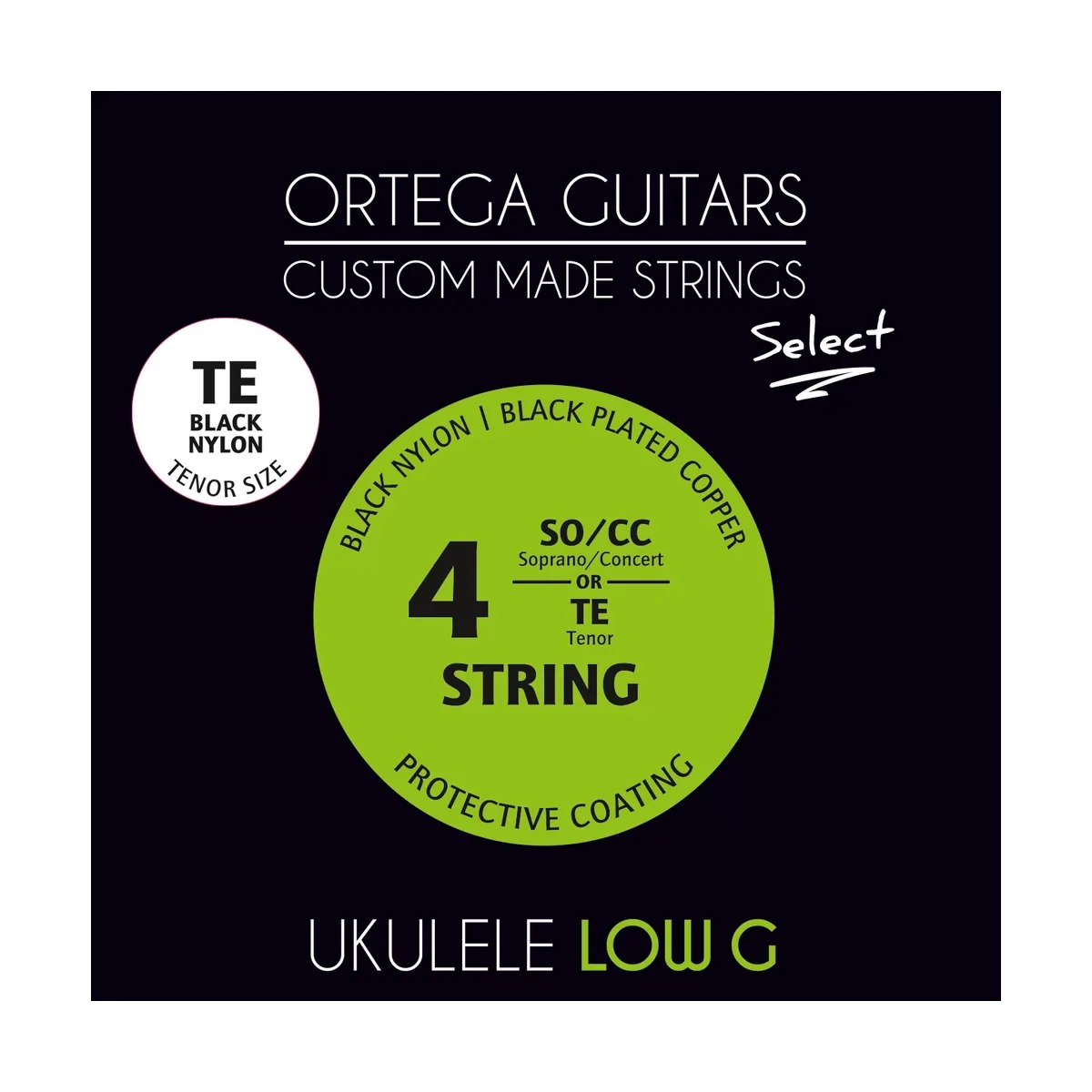 Ortega UKSBK-TE-LG LOW G Saiten für Tenor-Ukulele