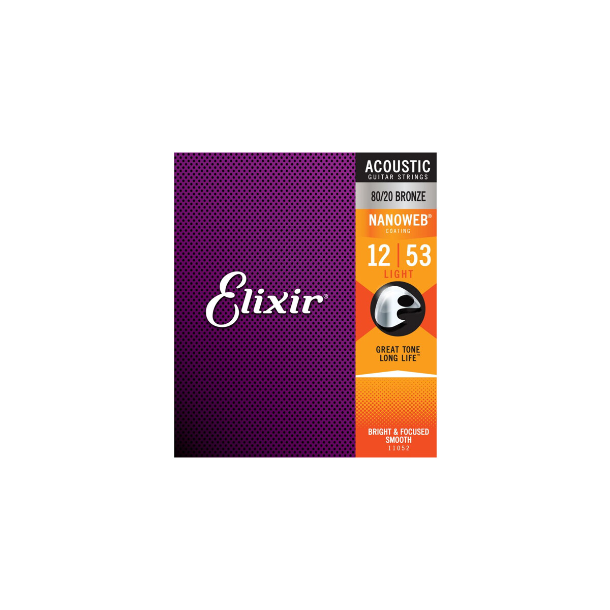 Elixir 11052 Acoustic Strings Nanoweb Light Bronze 012-053