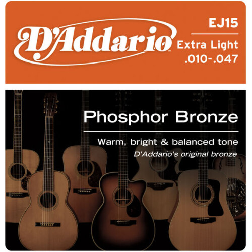 Daddario EJ15 Acoustic Strings Extra Light Phosphor Bronze 010-047