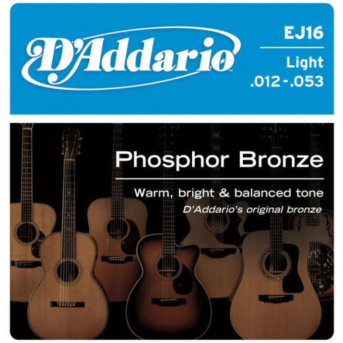 Daddario EJ16 Acoustic Strings Light Phosphor Bronze 012-053