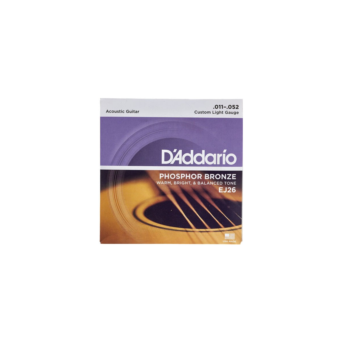 Daddario EJ26 Acoustic Strings Custom Light Phosphor...