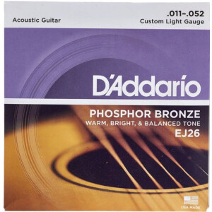 Daddario EJ26 Acoustic Strings Custom Light Phosphor...