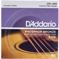 Daddario EJ26 Acoustic Strings Custom Light Phosphor Bronze 011-052