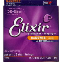 Elixir 11152 Acoustic Strings Light Bronze 12-STRING 010 - 047/027